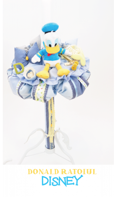 Lumanare de botez pentru baiati cu Donald Duck, 65x4 cm, Donald Ratoiul  1